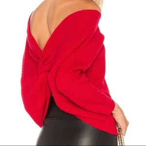Open back knit sweater